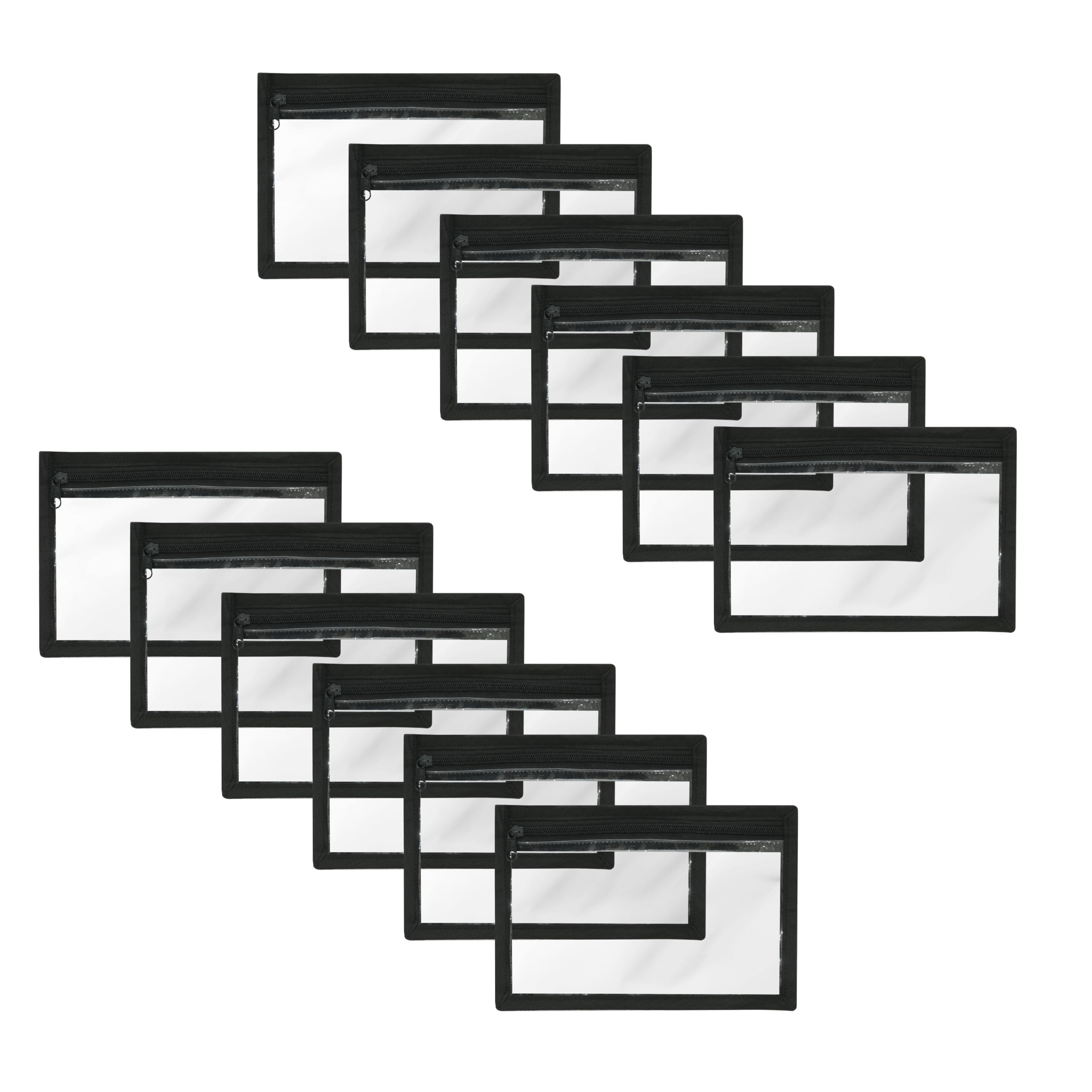 LIFESTICE Transparent Pouches for Travel | Clear Pouch for Makeup | Small Pouches with Zip for Storage|Pouch Jewellery Organiser|Plastic Pouch with Zipper,Travel Accessories Pouch (Pack of 12)