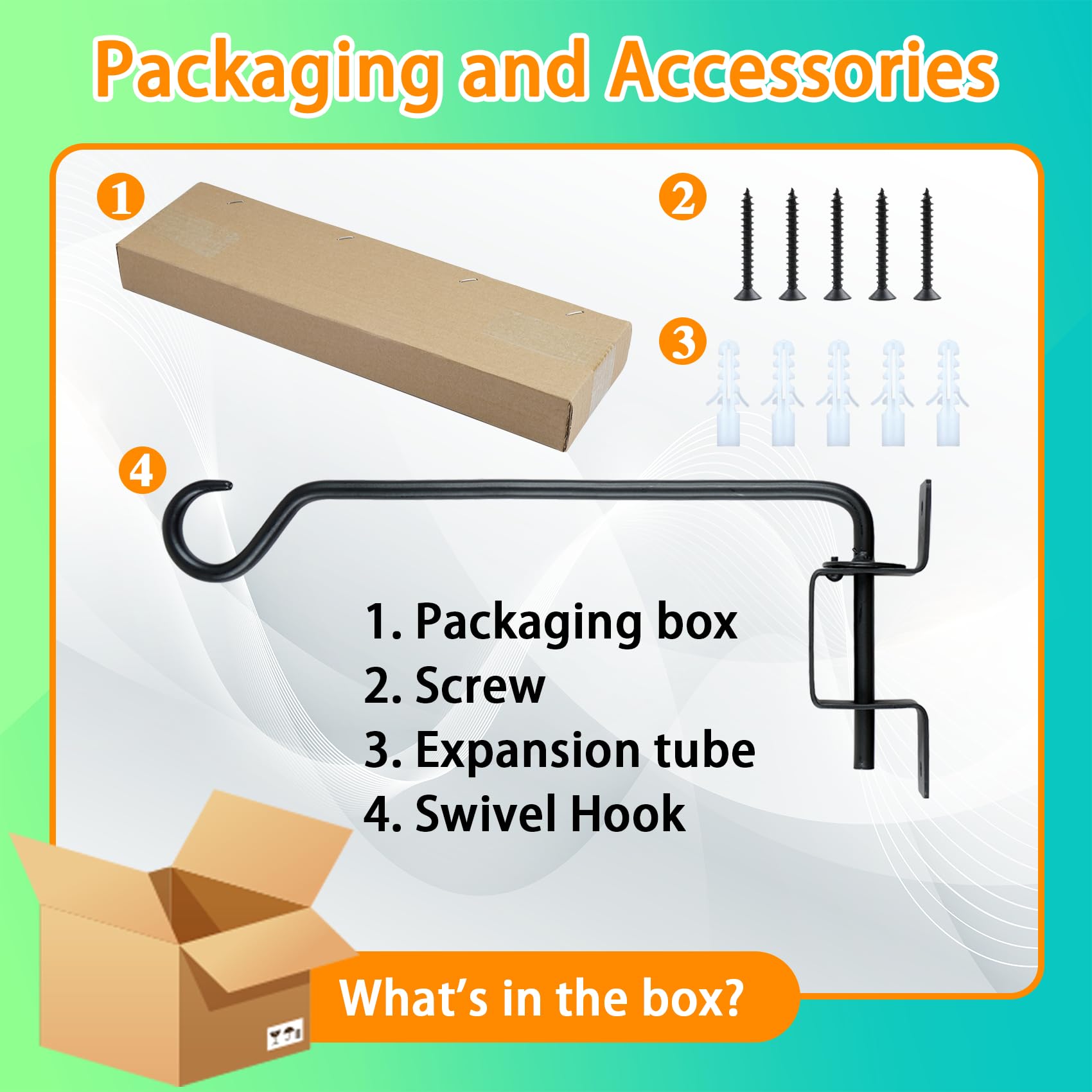 40,6 cm Schwenkbarer Pflanzenaufhänger 2 Stück - Robuste Wandhalterung Pflanzenhalterungen mit 360° verstellbarem Haken, rostbeständige Metall Outdoor Pflanzenaufhänger für Blumenkörbe