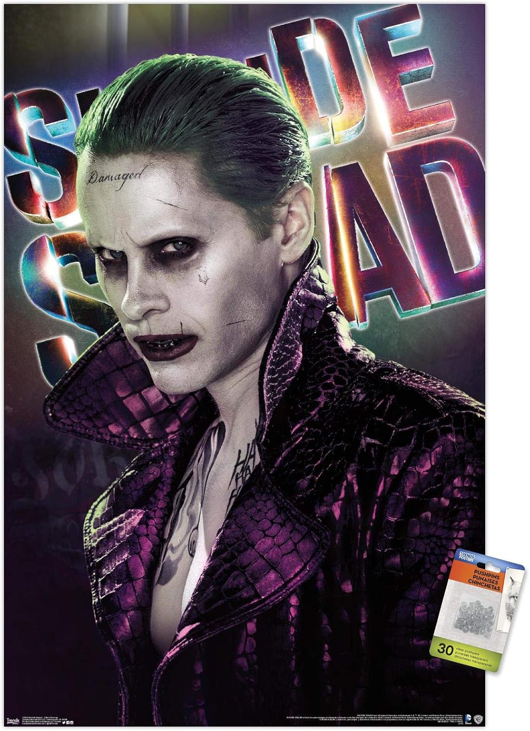 DC Comics Movie - Suicide Squad - Joker Close-Up Wall Poster with Push Pins
