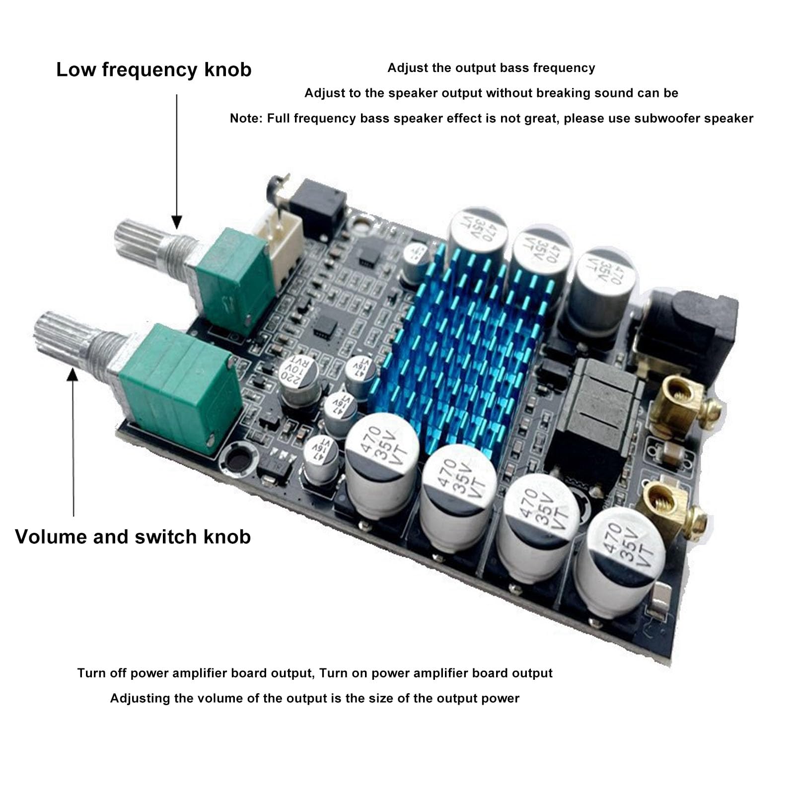 Nobsound 100W TPA3116D2 Subwoofer Amplifier Board - Digital Power Amp 8-25V