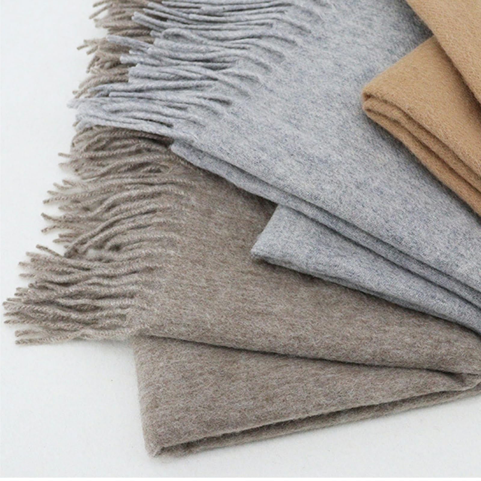 JOASIS Sciarpa Donna Sciarpa Invernale in Finta Lana da Donna, Scialle di Fascia Alta di Grandi Dimensioni, Sciarpa Semplice E Versatile-khaki-200 * 70cm