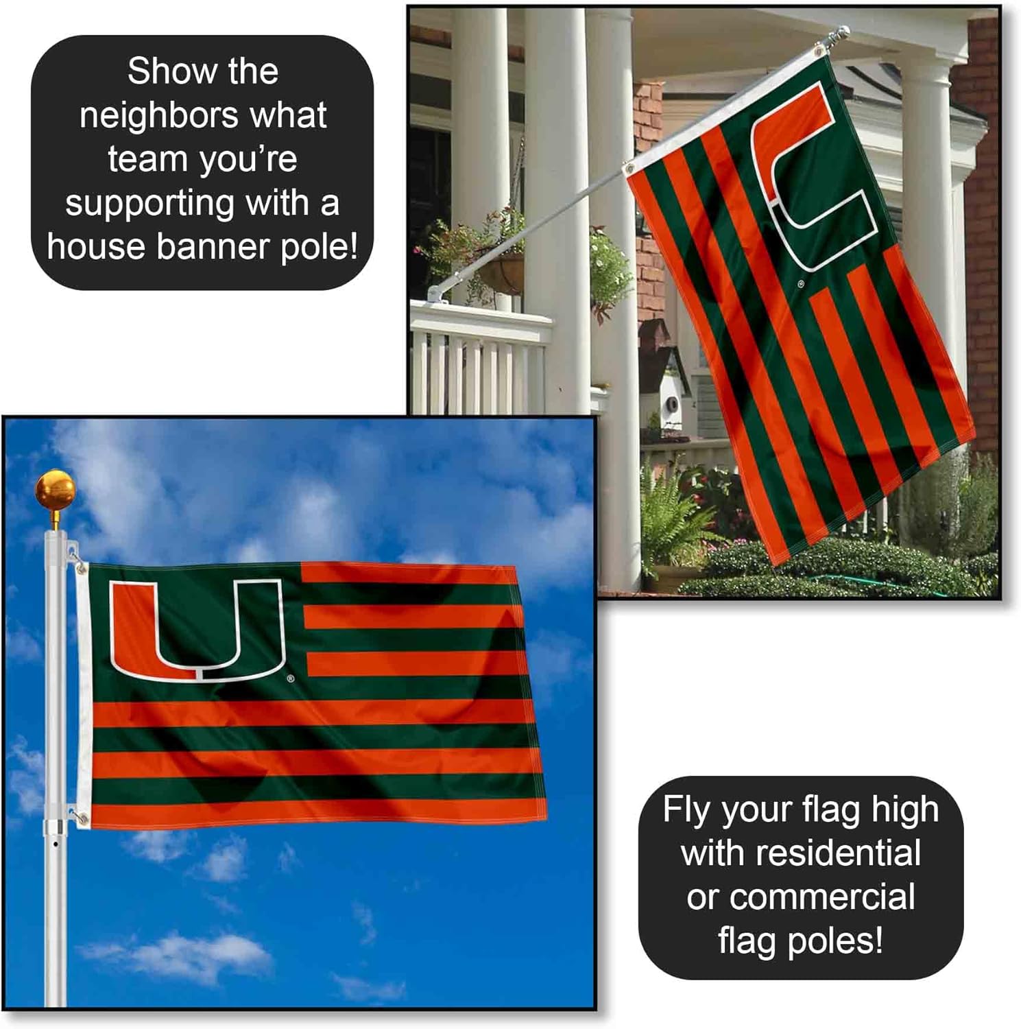 Hurricanes Nation Stripes 3x5 Banner Flag
