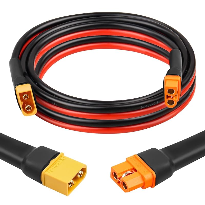 Cabo de extensão XT60i para XT60 MOOKEERF, 10AWG, 1,52 m, fêmea XT60i para macho XT60, 1 unidade