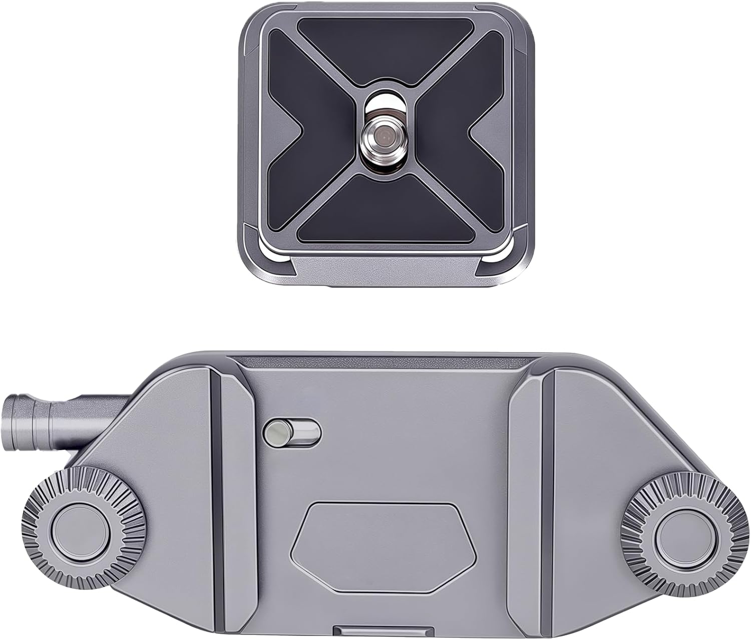 Camera Clip Backpack Clip with Quick Release Plate, Aluminum Backpack Strap Camera Mount Holder with QR Clamp System for Canon, Sony, Nikon, Fuji, DSLR, Action Camera (Silver Grey)