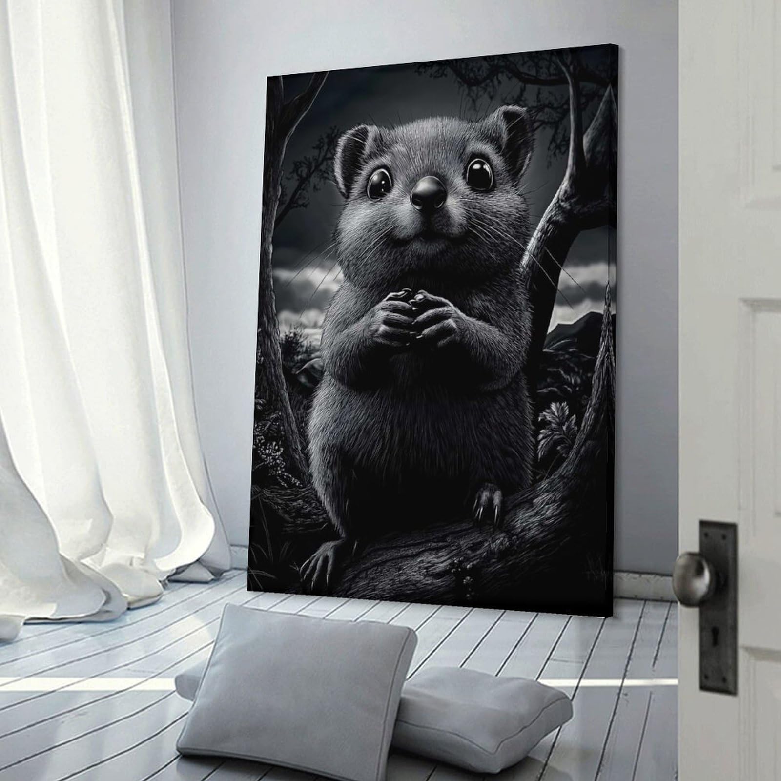 Junmoney Decorative Wall Artwork Cute Mouse in Forest, 12x18inch(30x45cm), for Calm Bedrooms, Home Corners Or Flats, An Easy Wall Refresh for Bedrooms
