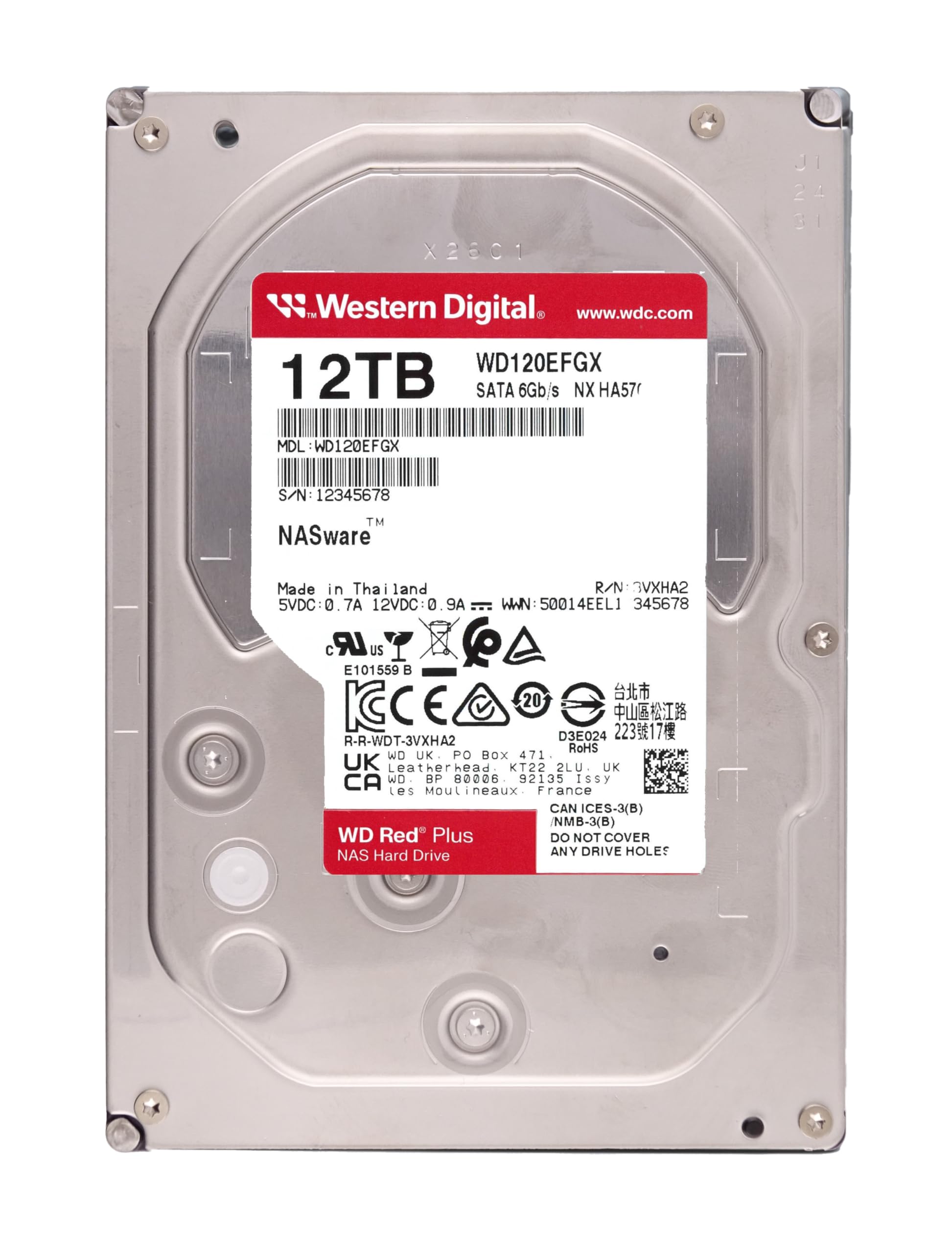 Amazon.com: Western Digital 12TB WD Red Plus NAS Internal Hard