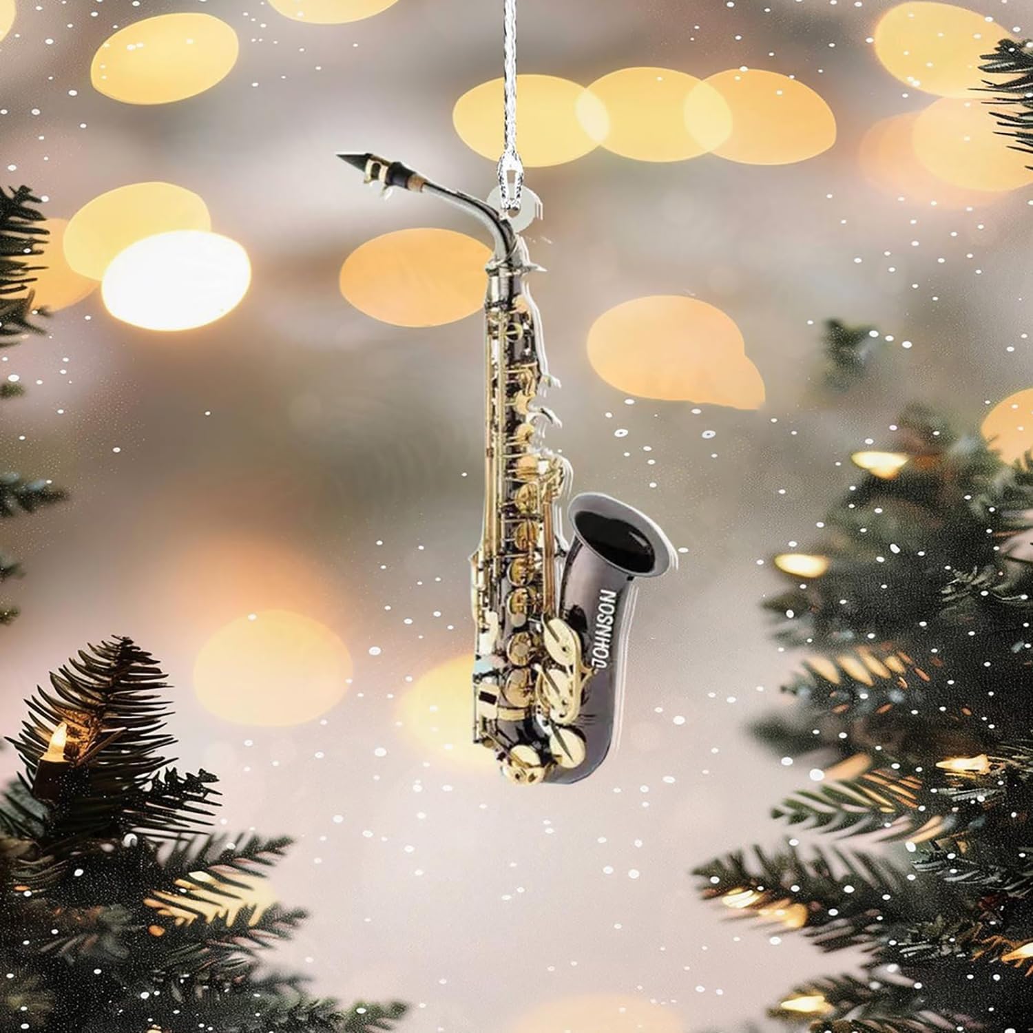 LASFOUR Saxophone Ornaments for Christmas Tree 2024