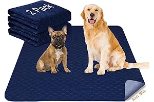 2-Pack Highly Absorbent, Anti-Skid Washable Pee Pads for Your Dog's Comfort