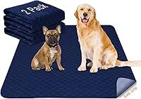 Vista 1 de Paquete de 2 almohadillas para orina para perros, lavables, de 53 x 53 pulgadas, almohadillas extragrandes impermeables para cachorros, súper
