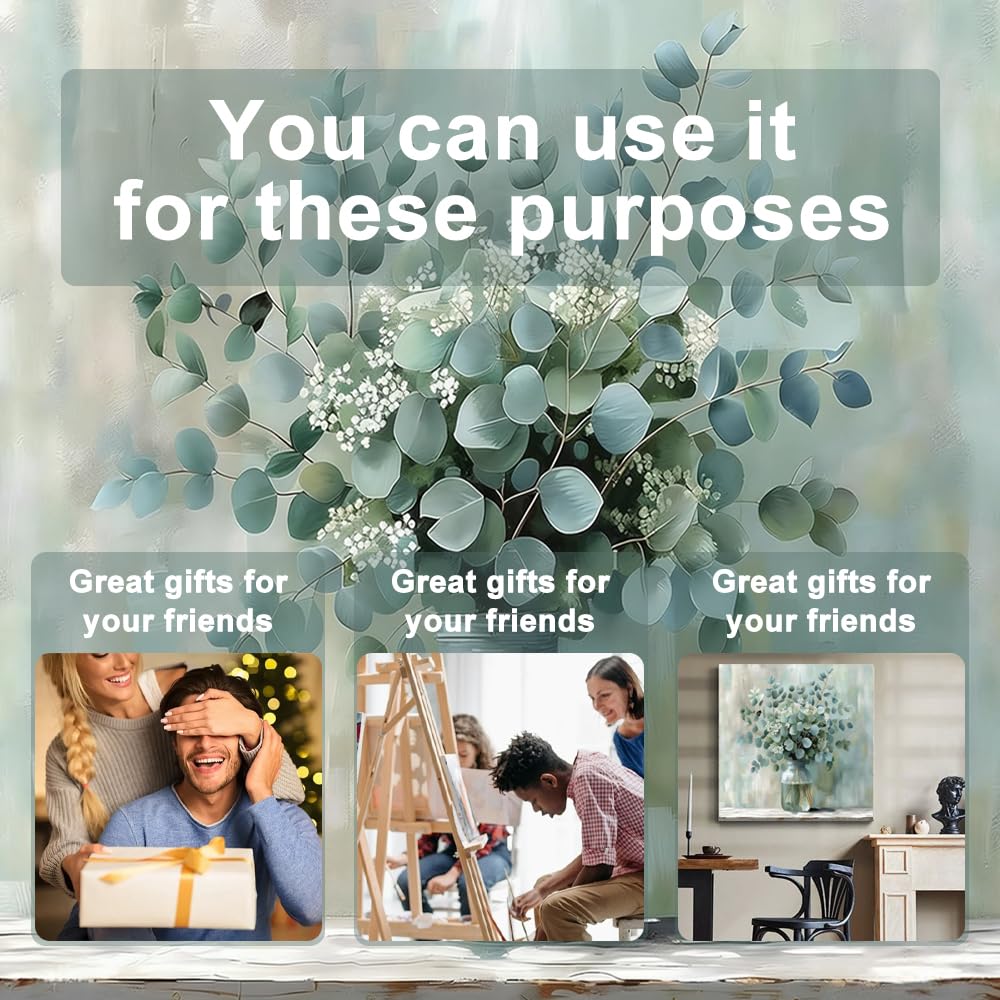 quiodok DIY Flores Pintar por Numeros Adultos, Kit de Pintura al óleo de Lienzo DIY para con Pinceles, Decoración del Hogar, Sin Marco para Adultos Principiantes Pintura — view 5