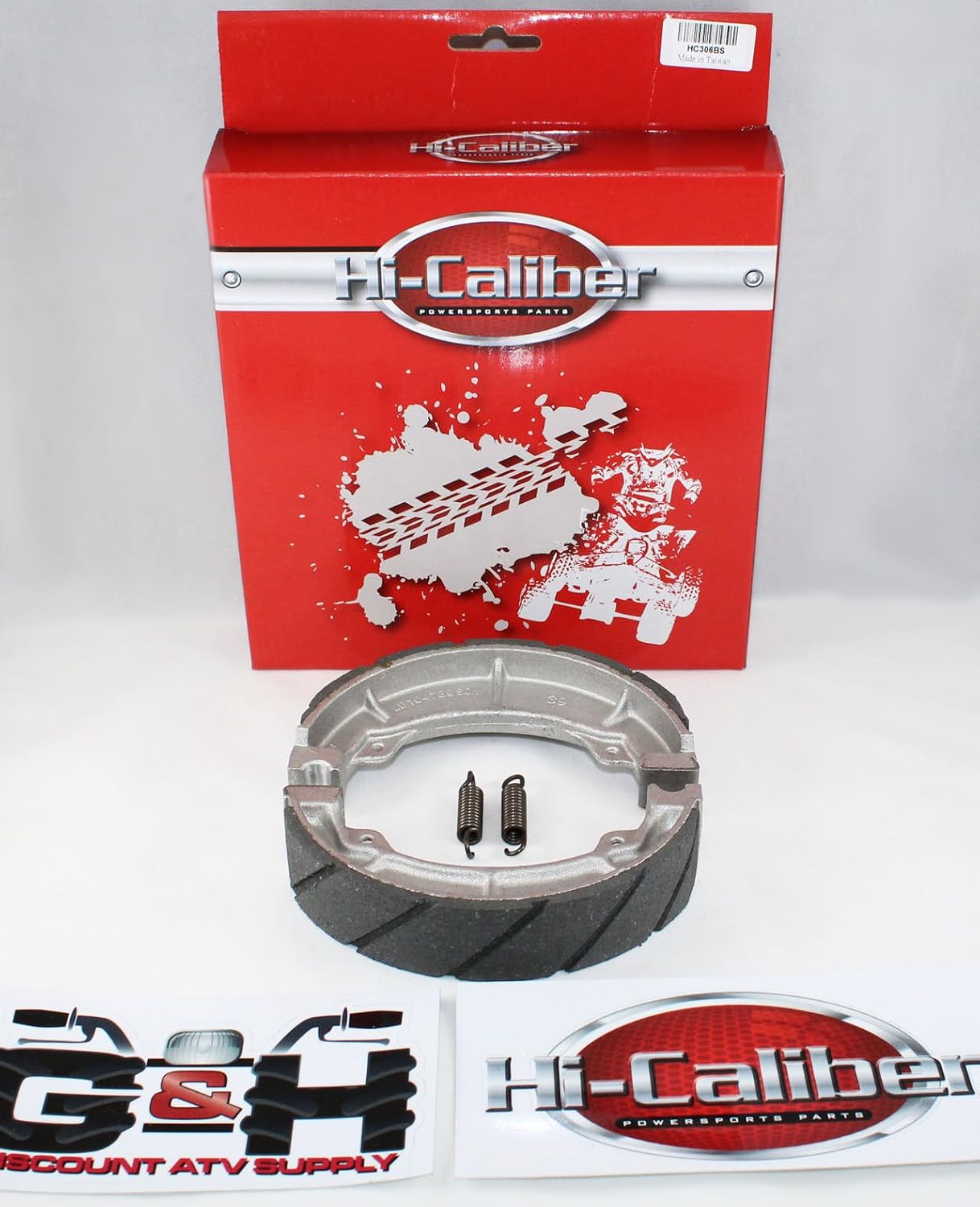 Hi-Caliber Powersports Parts Water Grooved Brake Shoes with Springs compatible with the Honda ATC TRX 90 110 125 125M 185 185S ATVs