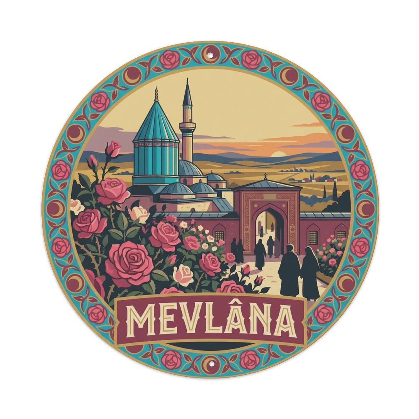 Turkey Travel Sufism Culture Konya Sufi Whirling Metal Tin Sign