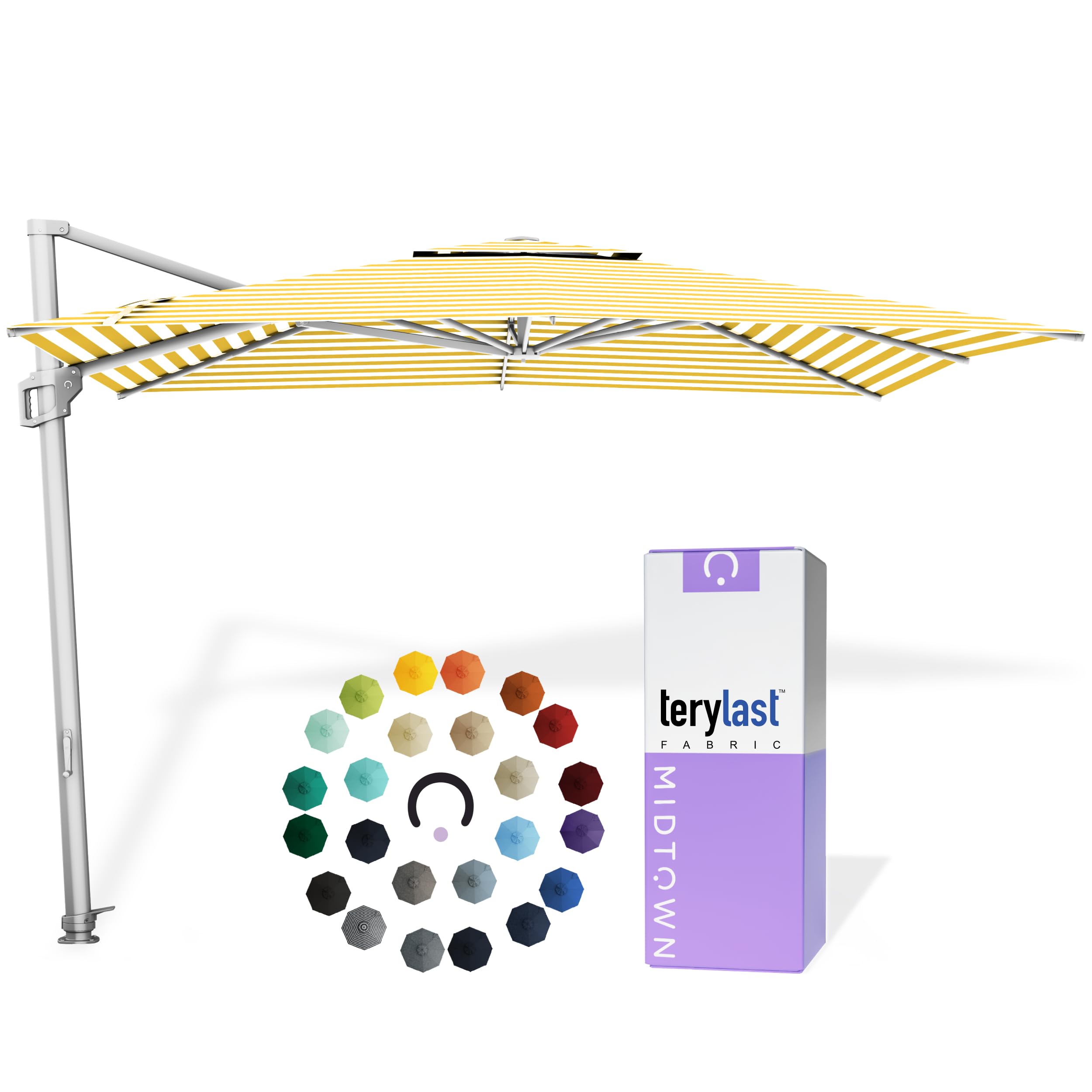 Midtown Umbrellas Grande Square - 9 x 9 Ft Cantilever Umbrella