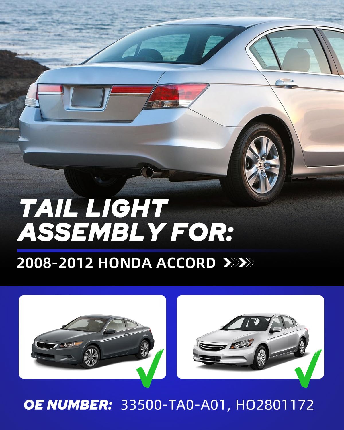 Garage-Pro Tail Light Compatible With 2003-2004 Honda Accord Passenger Side- Outer In The Tail - Foto 4