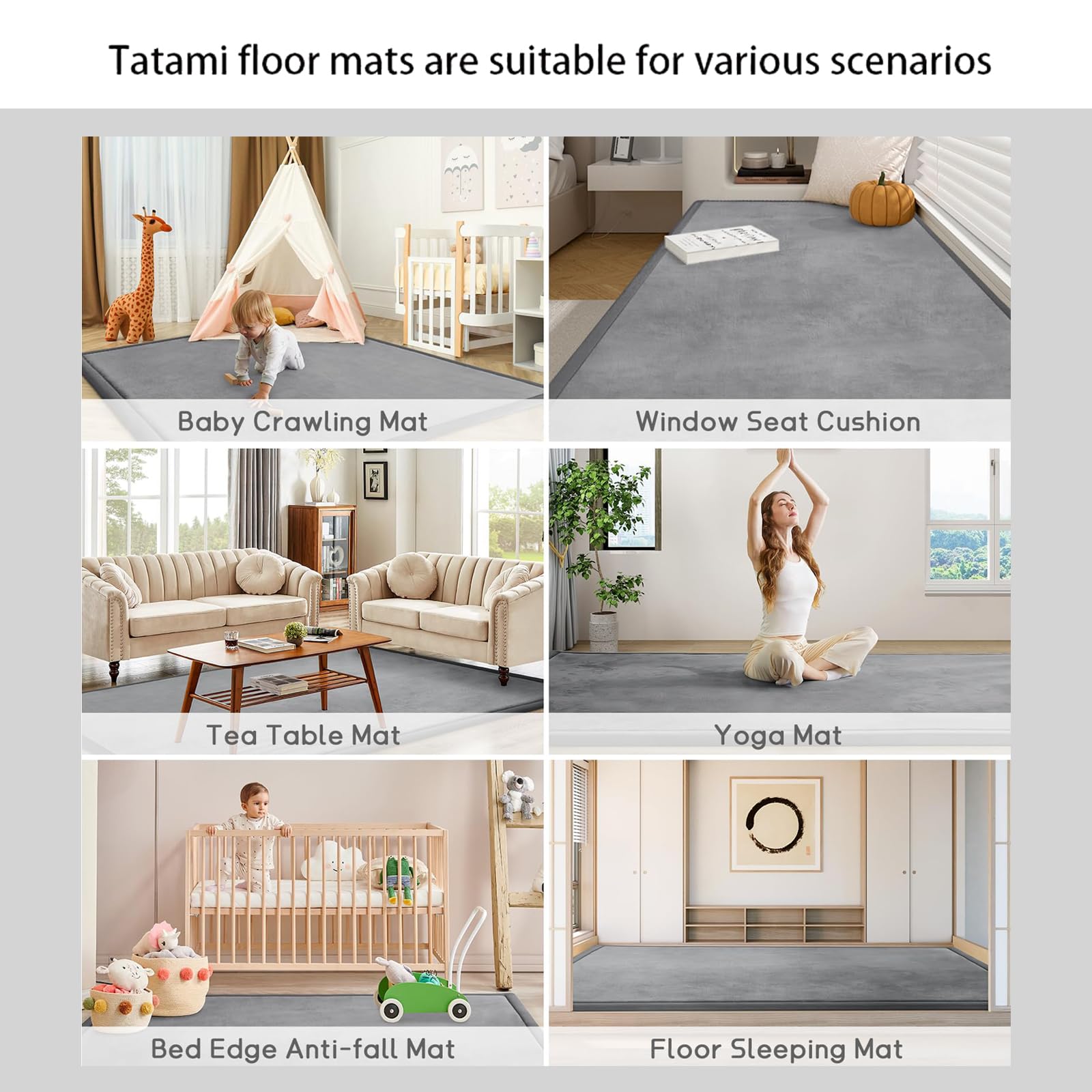 Tappeto in Velluto Corallo Morbido,Moderno, Lavabile, Perfetto per Yoga,Esercizio Fisico e Gattonare,Tappeto Salotto,Scendiletto per Bambini Tatami 2cm-C- 80 * 200cm