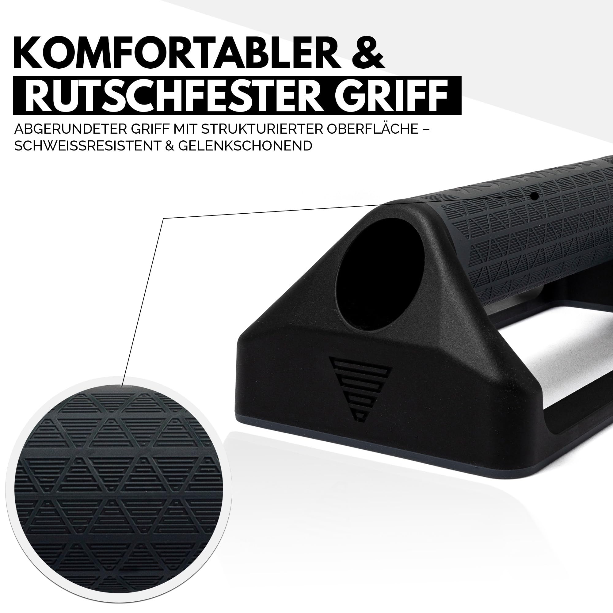 GORNATION Liegestützgriffe, Push Up Bars mit Silikongriff & rutschfester Gummibasis, Leicht & Transportabel, Calisthenics Equipment Zuhause, Handstand Griffe, Home & Outdoor Workouts