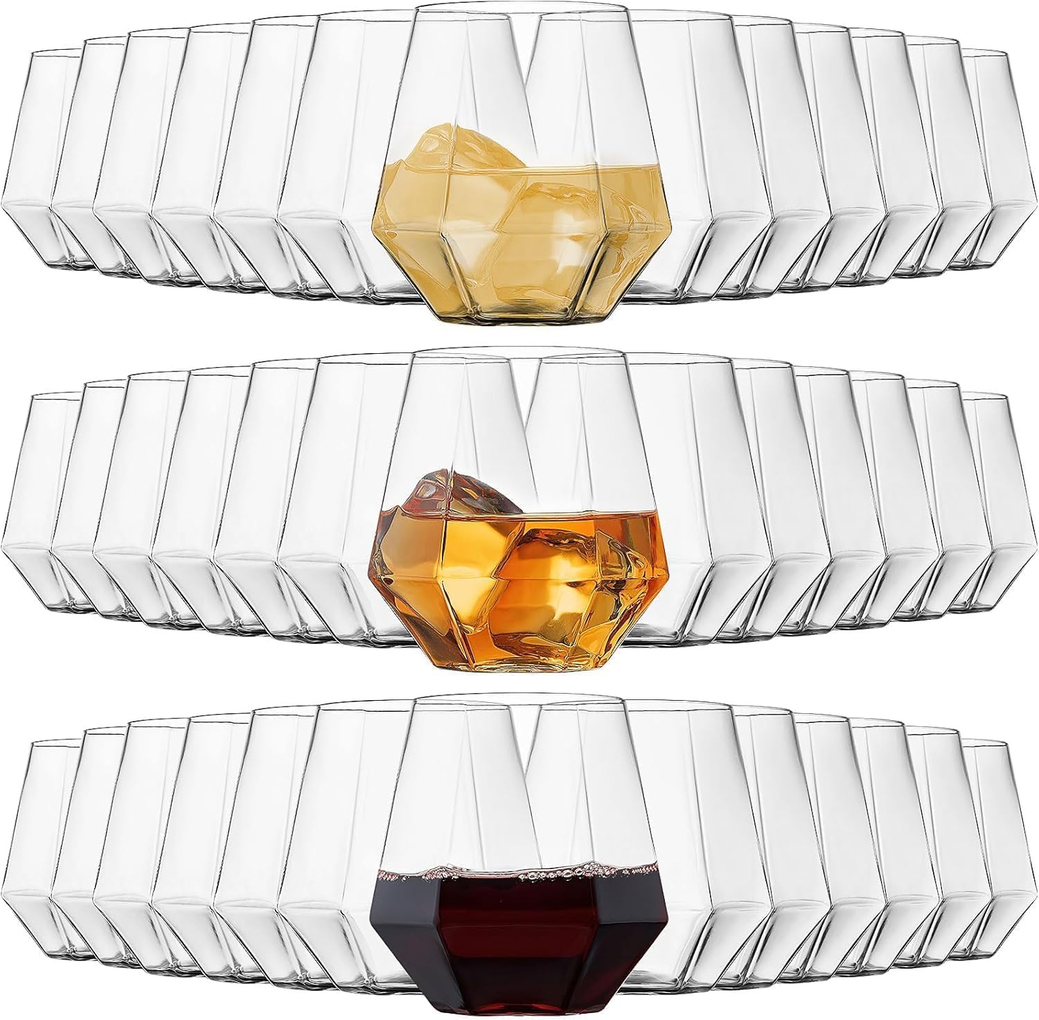 MALLOOM Lot de 40 verres à eau 350 ml,Verres à eau Verres à cocktail Verres à jus Verre à dessert