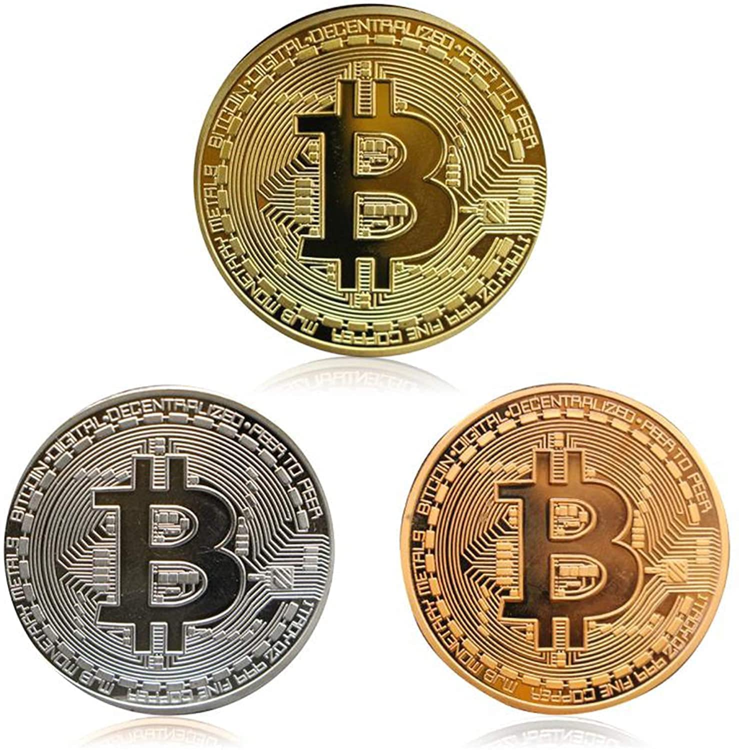 Where To Buy BTC 3Pcs Bitcoin Commemorative Coins - Gold Crypto Collectible  Tokens In Acrylic Cases Gold Bitcoin Replica
