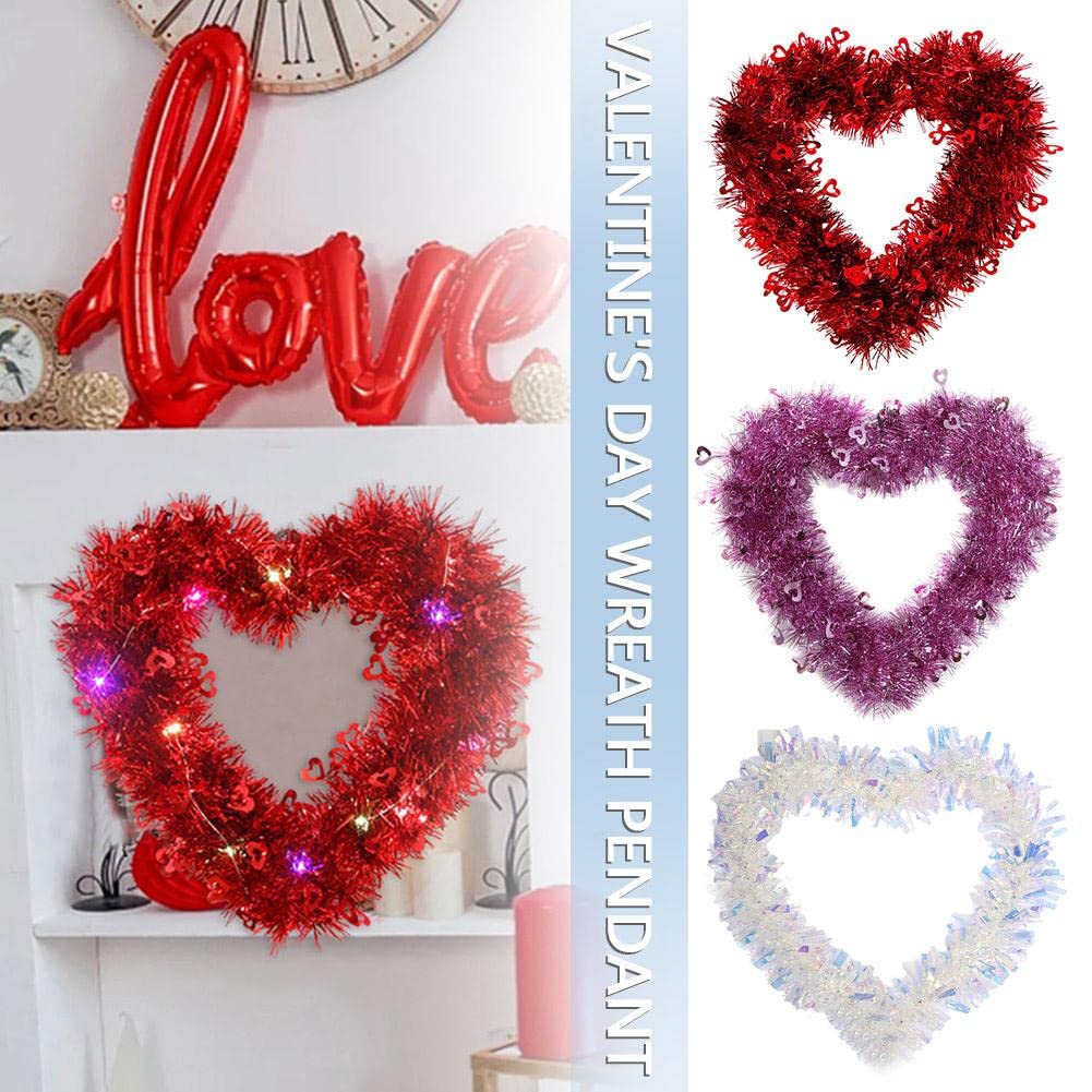 Ghirlanda di Natale, San Valentino, festa di nozze, scena, layout luminoso, decorazione a forma di cuore, ghirlanda luminosa fai da te, forniture per la creazione di ghirlande fiori (C, taglia unica