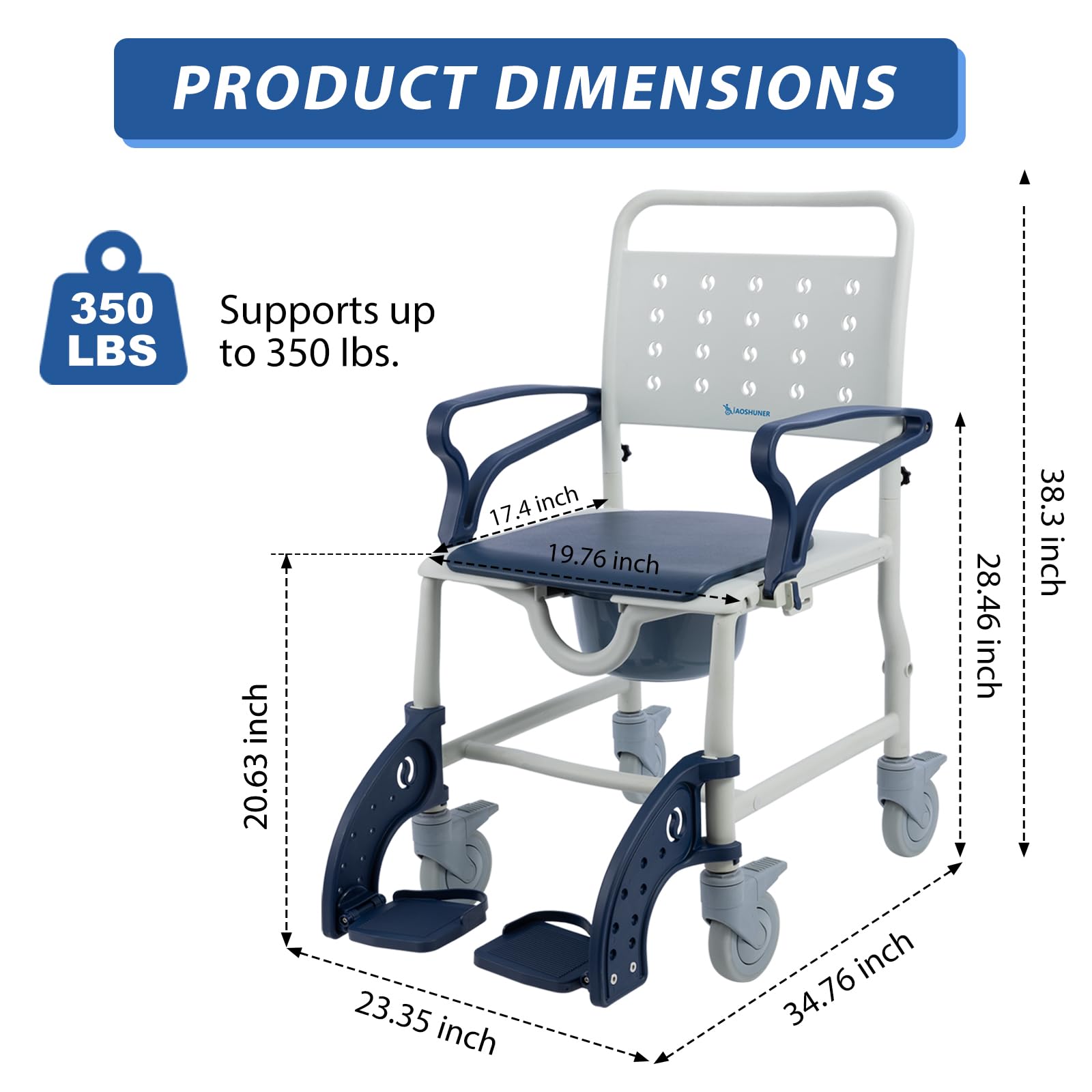 4-in-1 Rolling Shower Chair & Commode -2 4-in-1 Rolling Shower Chair & Commode -2
