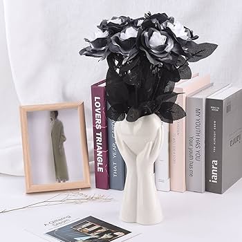 Amazon.co.jp: 10個の黒と白のバラの造花、40cmの黒のバラのフェイク Amazon.co.jp: 10個の黒と白のバラの造花、40cmの黒のバラのフェイク
