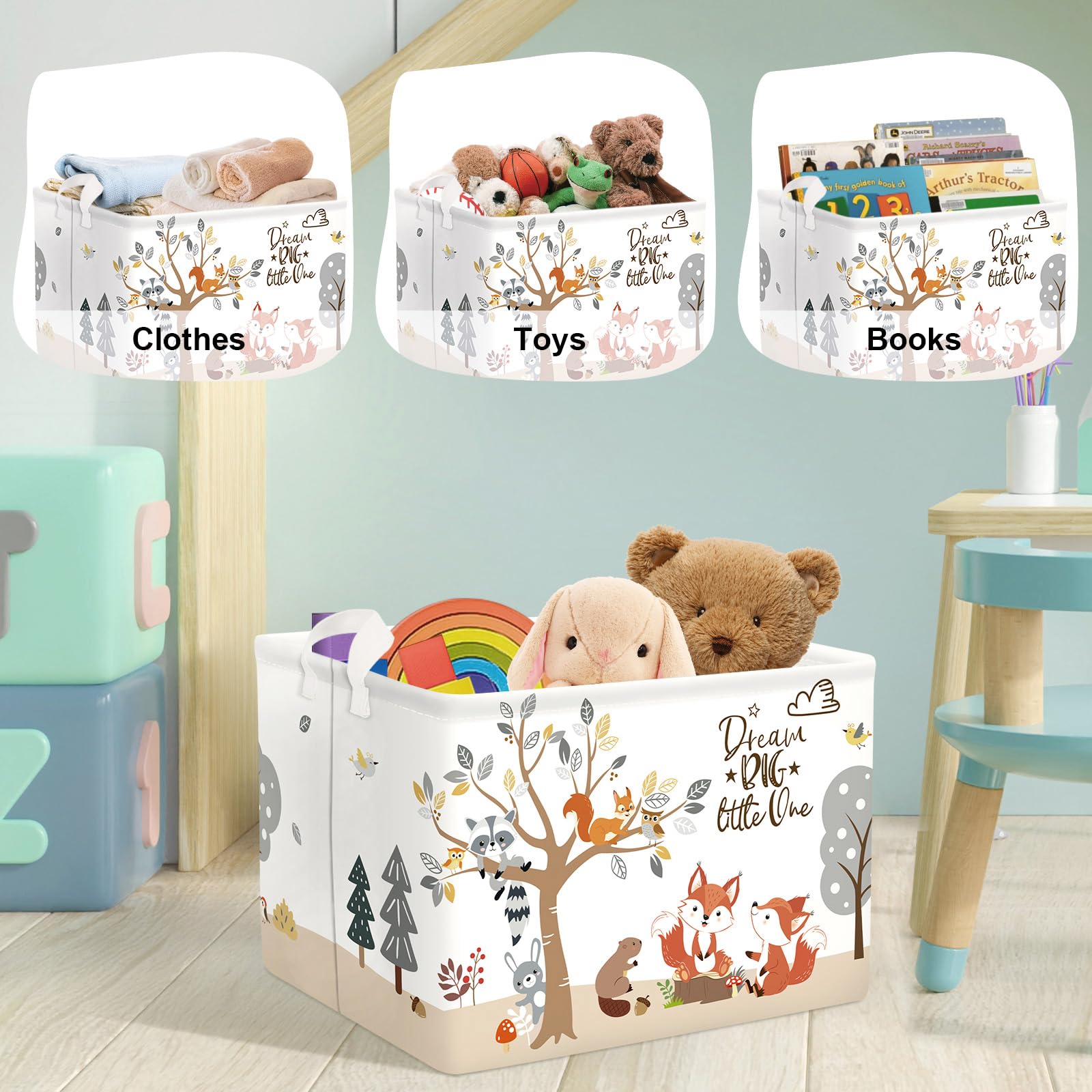 Cesta Portagiochi, Sacco in Stoffa Portaoggetti, HxD 56x35 cm, Design Volpe, Camera Bambini, Arancione Beige, Relaxdays | Leroy Merlin