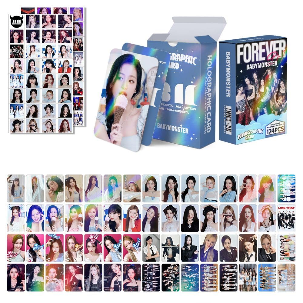 ZRHMCJEN 124Pcs En- Sk Ive Gidle Twice 60Pcs Photocards Greeting Cards Collectmini Card Postcard and 64Pcs Stickers/Baby