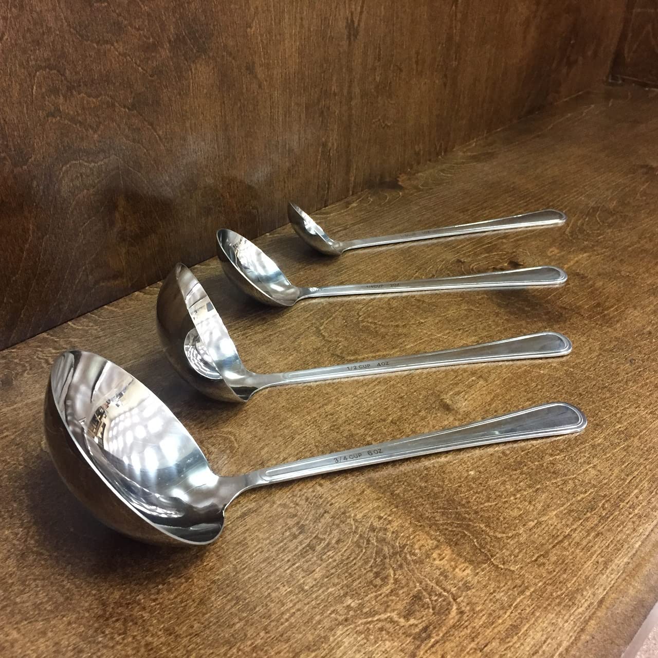 4 oz. (1/2 Cup), 9.5" Stainless Steel Ladle, Portion Control Serving Spoon, Dishwasher Safe Serving Utensils by GET, BSRIM-43
