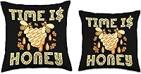 Vista 3 de Nature Cute Natural World Bears Forest Zoo Time is Honey Bees Lover Beekeeper Insects Apiology Joke Throw Pillow, 16x16, Multicolor