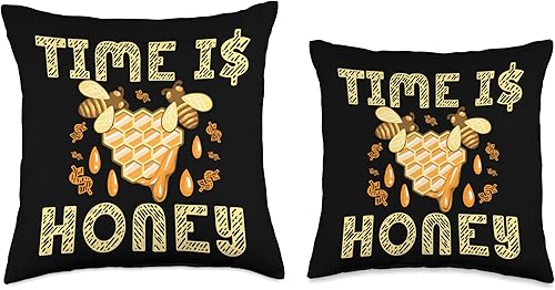 Miniatura 3 de Nature Cute Natural World Bears Forest Zoo Time is Honey Bees Lover Beekeeper Insects Apiology Joke Throw Pillow, 16x16, Multicolor