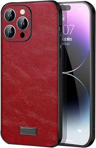 COOVS Funda para iPhone 1414 Plus14 Pro14 Pro Max, funda de cuero de lujo premium clásica para negocios, funda delgada para teléfono con protección