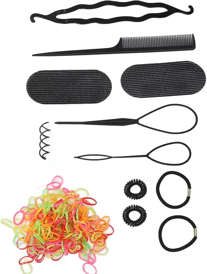 Conjunto de cabelo, pente de cauda, 12 peças, ferramenta de penteado para corrida