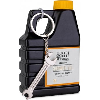 Accentra BATH &amp; BODY Oil Can Shower Gel with Keyring | Gift idea for men: shower in canister shape with key ring and scent of