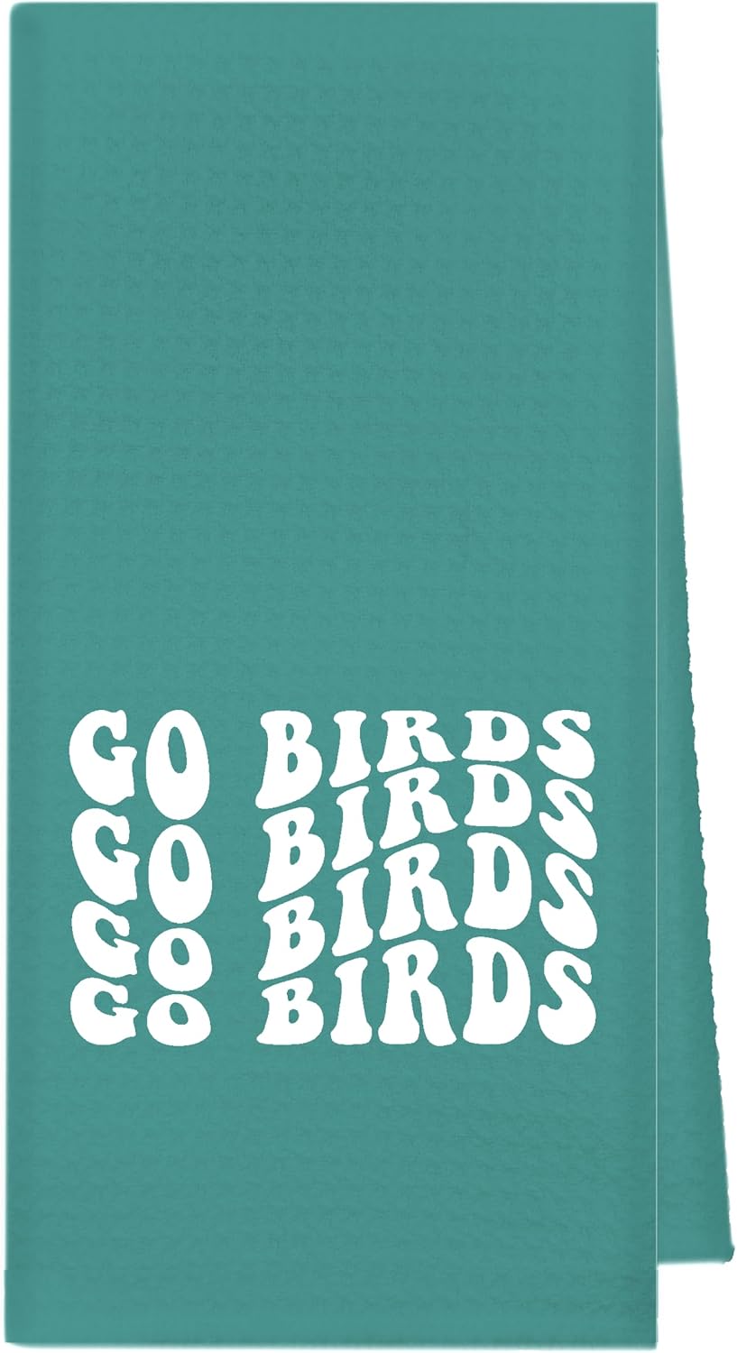 kunlisa Trendy Groovy Go Birds Football Kitchen Towels,Football Hand Towels,Eagle Decor,Eagles Fan Gifts,16×24 Inch