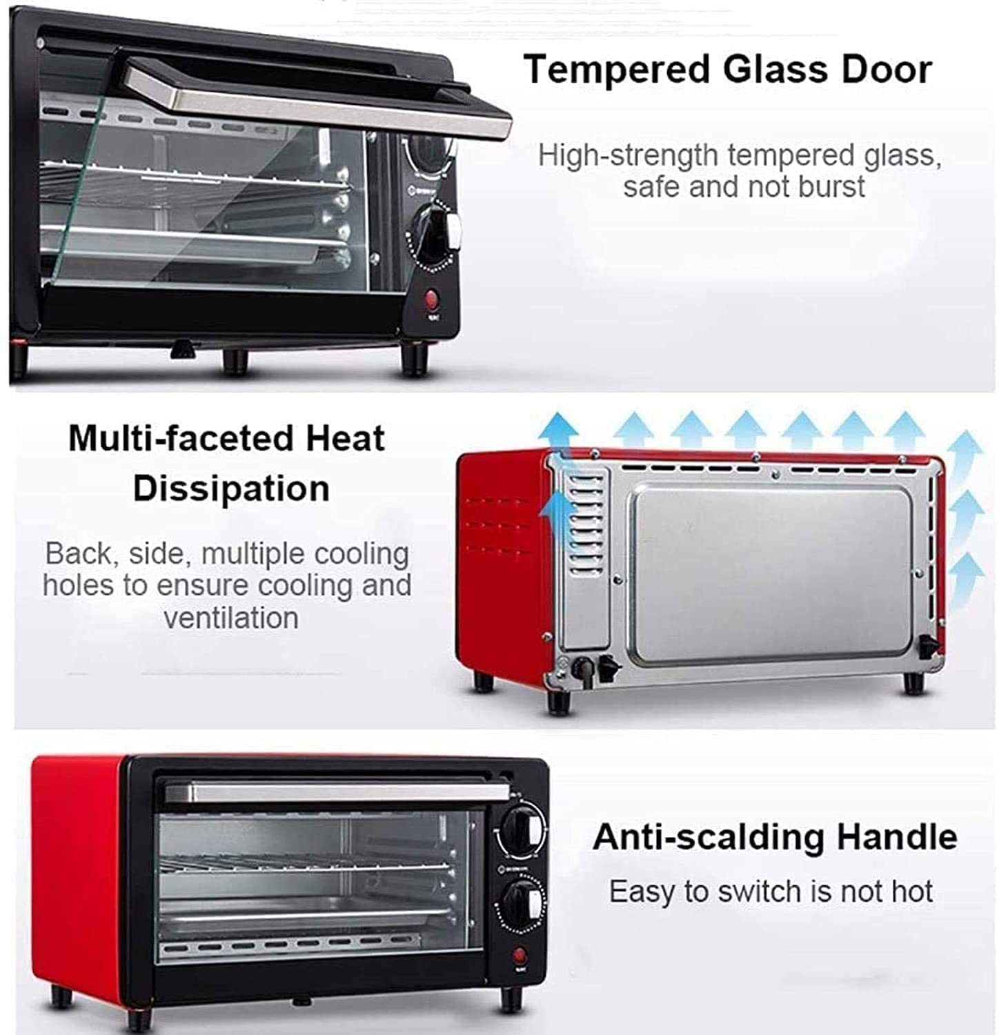 mini forno elettrico e grill, nero