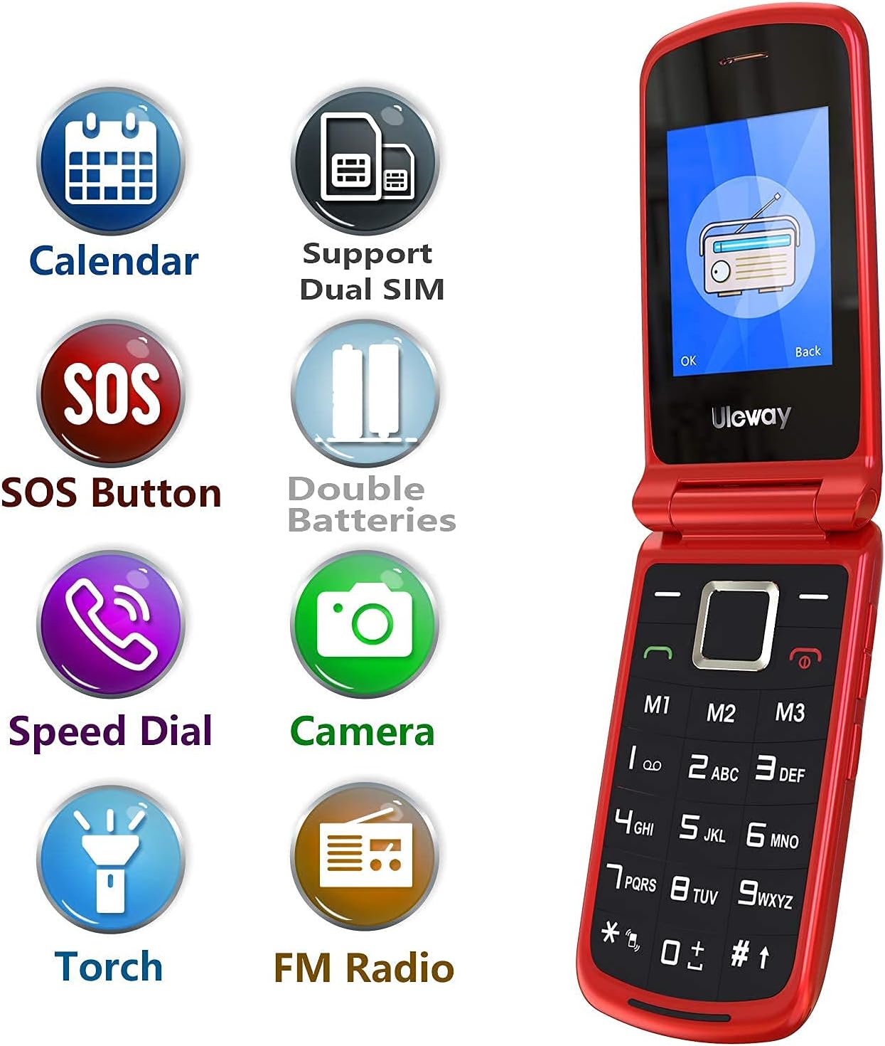 Buy Uleway 3G Big Button Mobile Phone for Elderly, Unlocked Senior Mobile Phone Easy to Use Pay