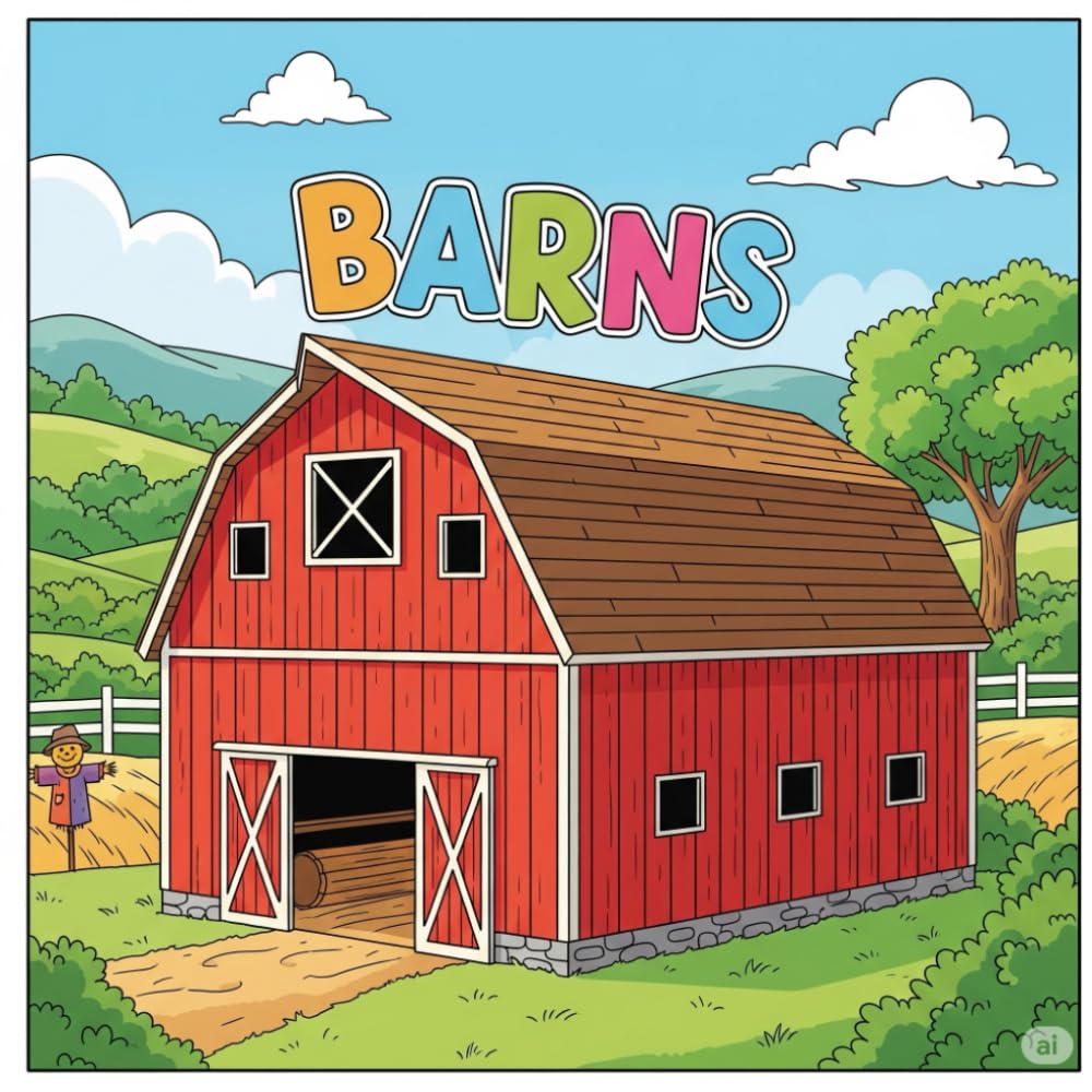 Barns Coloring Book