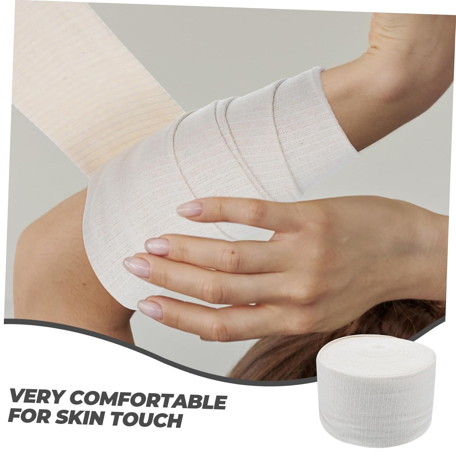 SAFIGLE Elastic Cotton Stockinette Tubular Bandage 1 Roll of High Elasticity Cotton Wrap for Knee Support Machine Washable Suitable for Disabled and Sensitive Skin