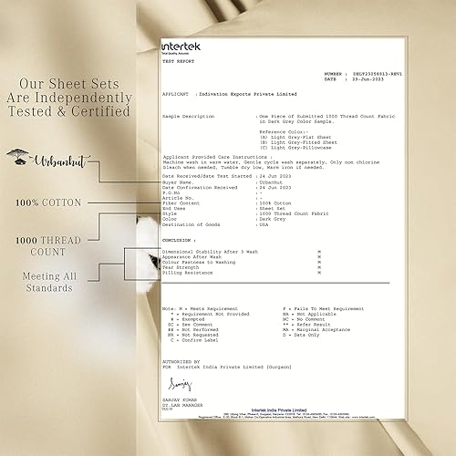 Miniatura 7 de URBANHUT Sábanas de algodón egipcio de 1000 hilos, fibras largas, suaves y transpirables para ropa de cama tamaño King, juegos de sábanas de 4