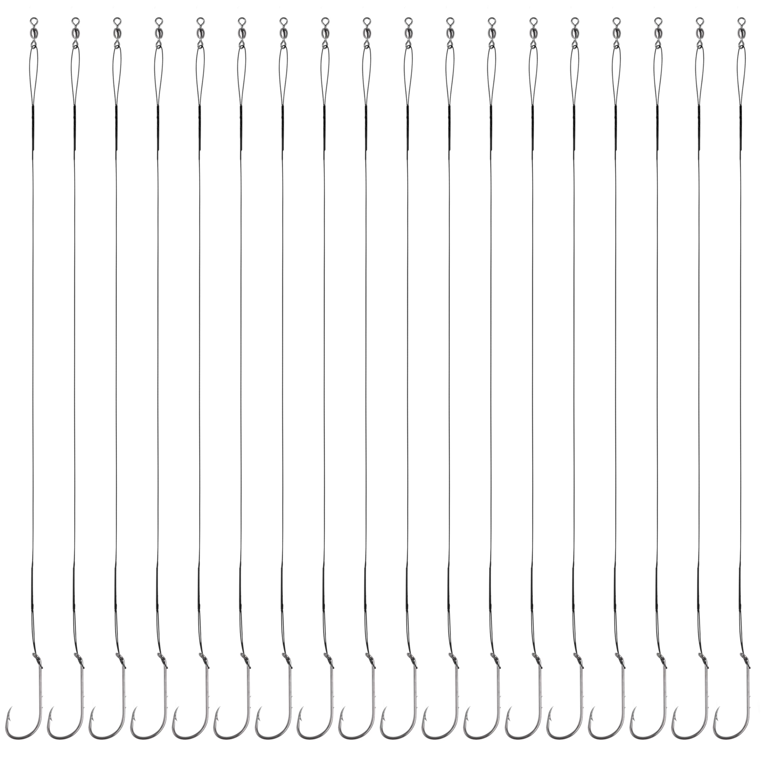 Wire Leader Hooks Rig, 30pcs Baitholder Fishing Hook Rigs Surf Fishing Leader Rigs Steel Wire Leader with Baitholder Hooks Swivel Bass Catfish Fishing Lure Rig
