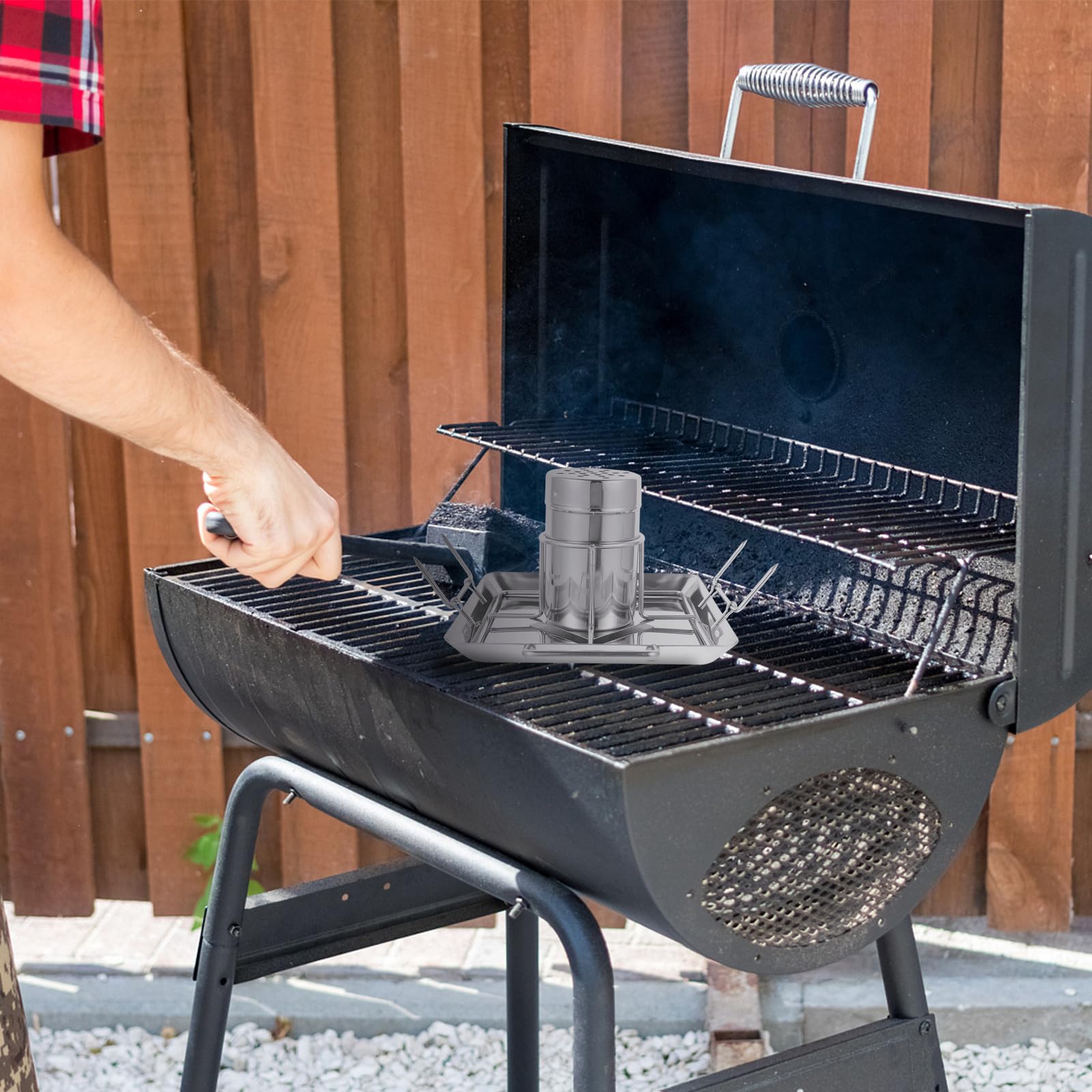 INOOMP Vassoio per Pollo da Barbecue, Acciaio Inox, Smontabile