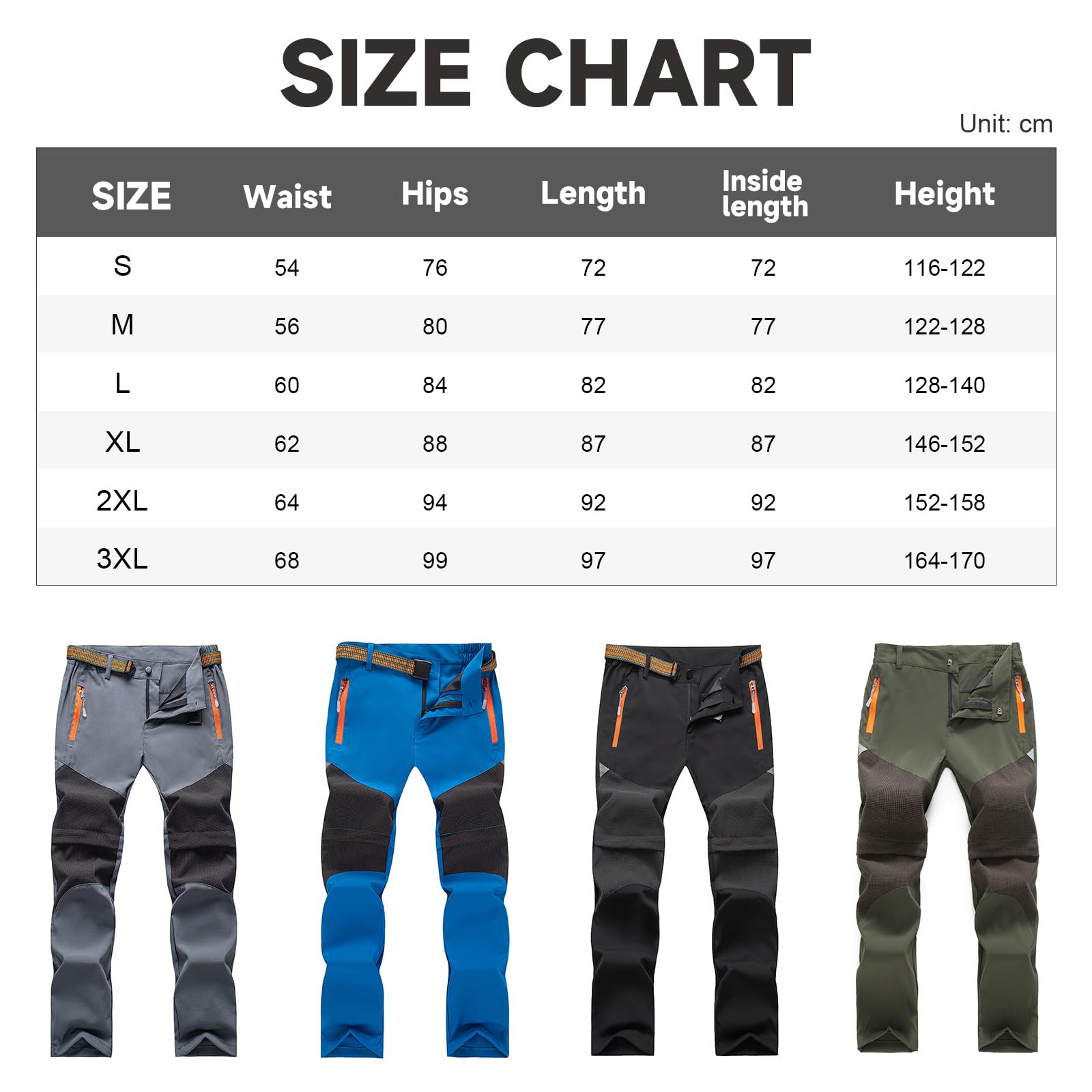SUKUTU Pantaloni con Zip 2 in 1 per Bambini, Ragazzi, Ragazze, Pantaloni Estivi da Trekking ad Asciugatura Rapida, Pantaloni Corti Leggeri per l'outdoor
