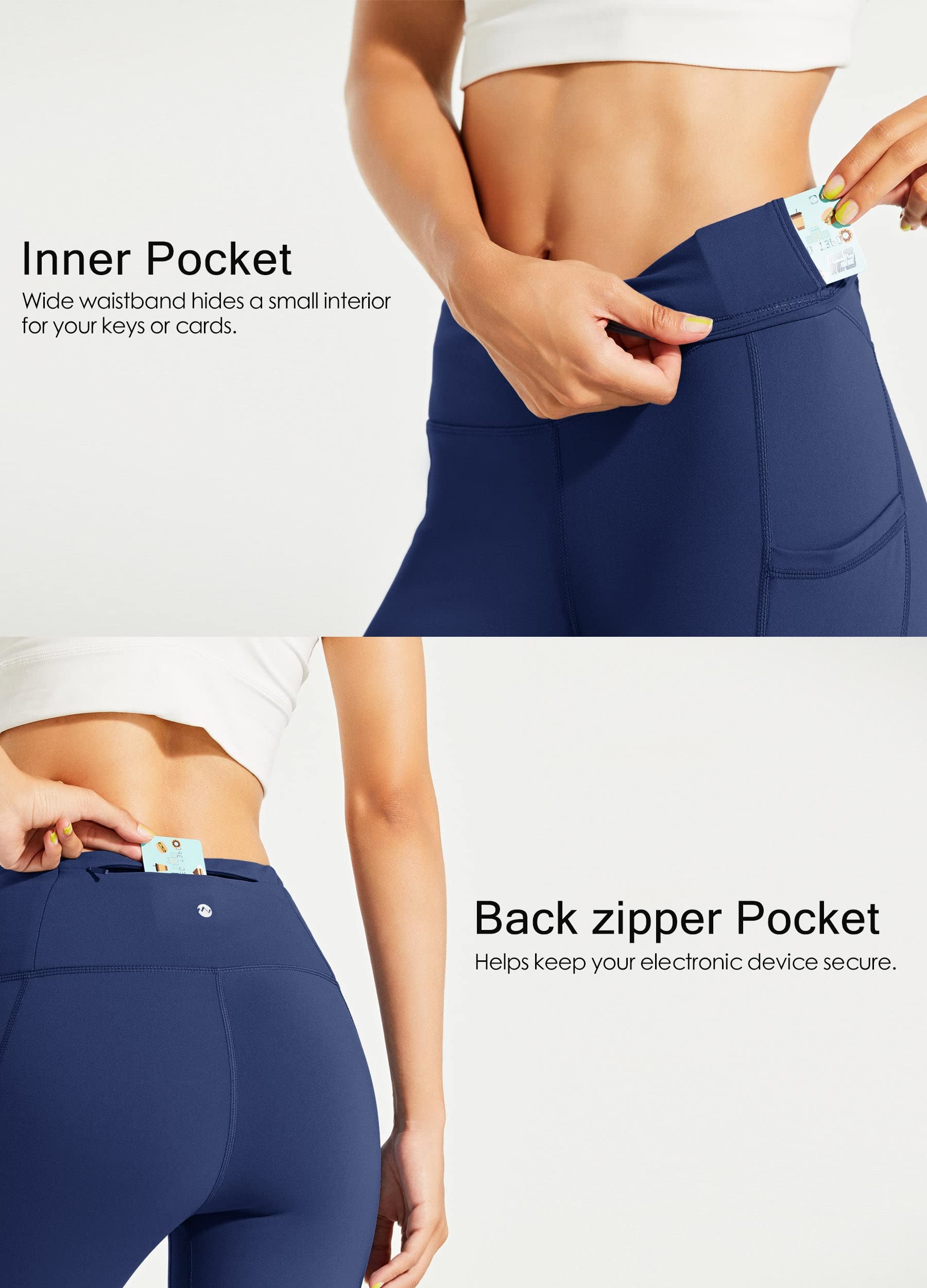 Willit - Leggings da donna foderati in pile, resistenti all'acqua, termici, invernali, trekking, yoga, corsa, vita alta