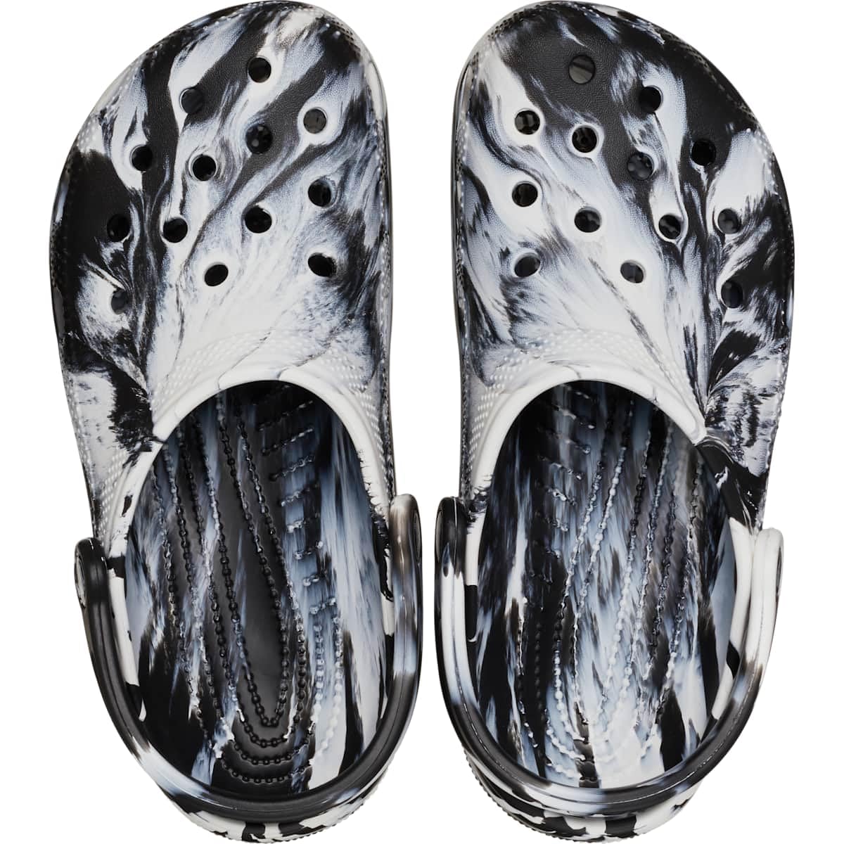 Crocs Unisex Adulto Classic Marbled Clog Zueco, White/Black, 37/38 EU