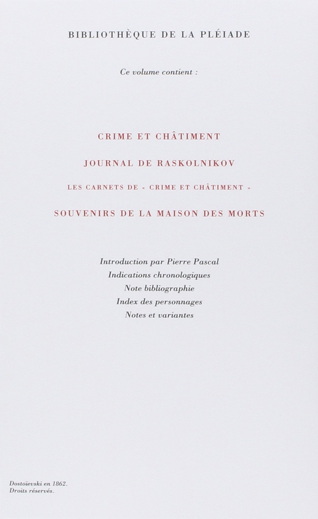 Dostoïevski : Crime et châtiment