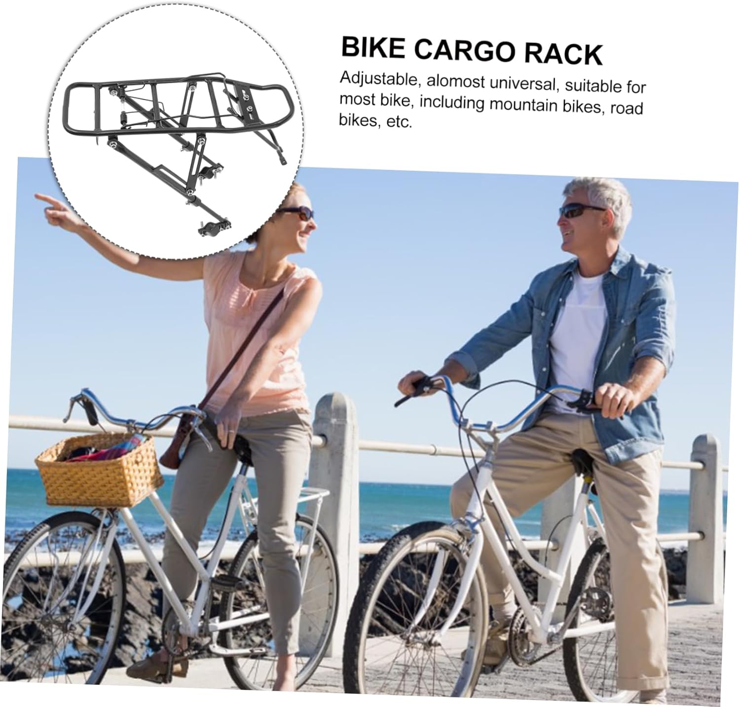 Adjustable Bike Cargo Rack Rear Bicycle Rack Sturdy Aluminum Alloy Easy Install for Mountain Road Bikes