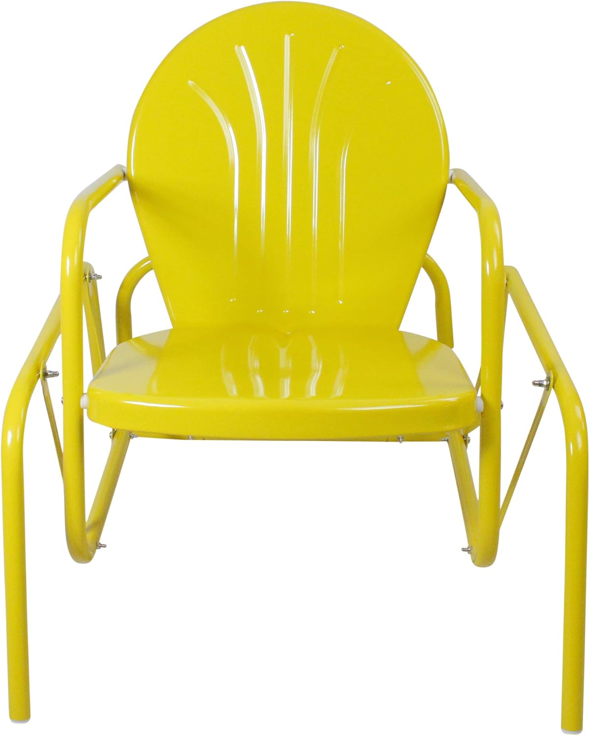 Northlight Outdoor Retro Metal Tulip Glider Patio Chair, Yellow
