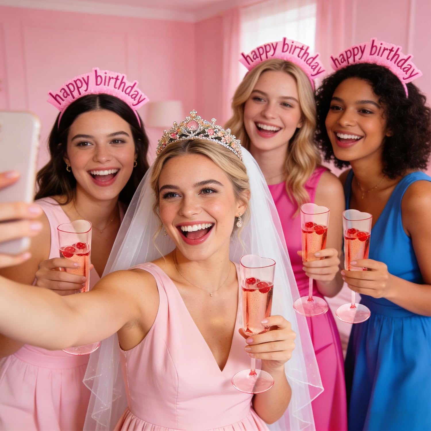 JLYLOL 12 PCS Heart Shaped Champagne Flutes, 5.5OZ Plastic Champagne Glasses, Unique Wedding Toasting Glasses, Elegant Stemmed Drinking Cups Plastic Goblets for Celebrations Anniversary Bride (Pink)