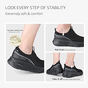 Amazon.com | STQ Walking Shoes Women Wide Toe Box Slip on
