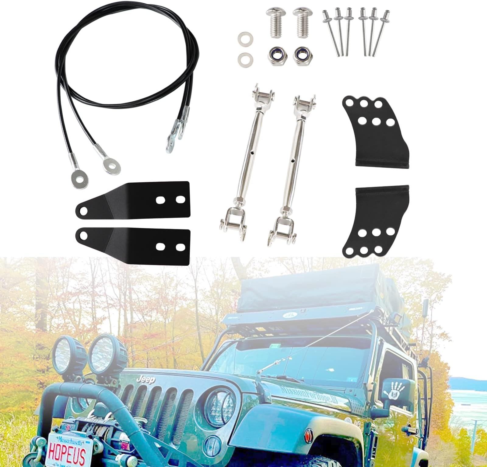 Metal Risers Kit Adjustable Limb Risers Kit For Wrangler JK 2007-2017 Through The Jungle ...